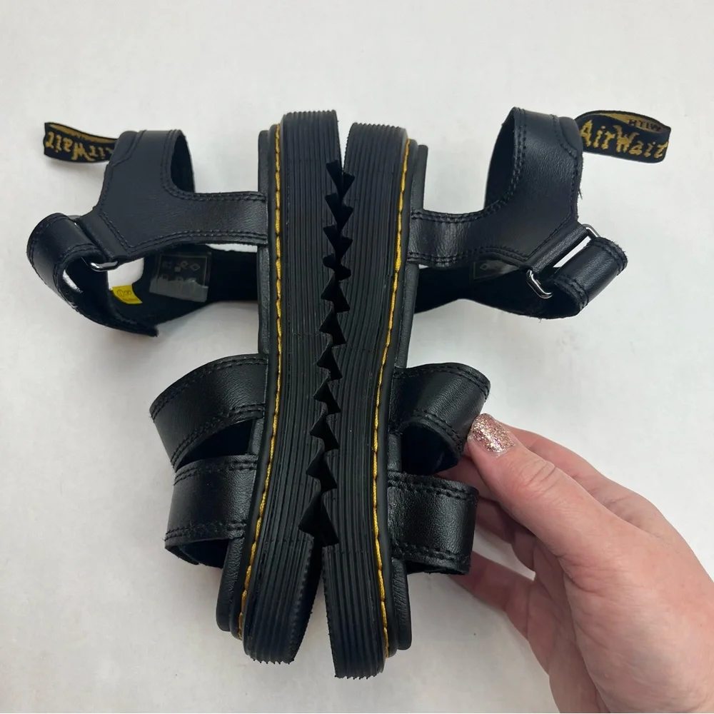 Dr. Martens Klaire J Black Leather Strap Sandals Kids Size‎ US 2 Children's NWOT